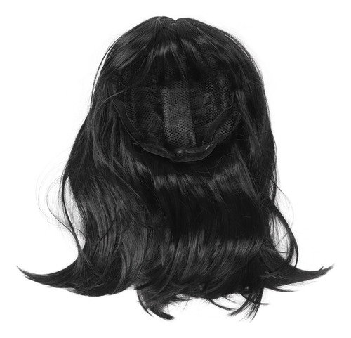 Peluca Recta Negra Con Flequillo Largo Para Mujeres Que Busc