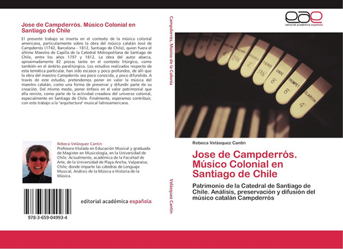 Libro: Jose De Campderrós. Músico Colonial En Santiago De Ch