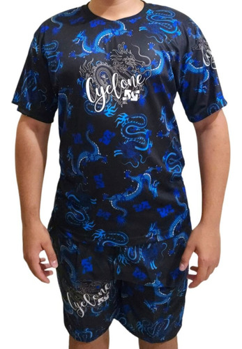 Conjunto Cyclone Bermuda Dragão + Camiseta Dragão