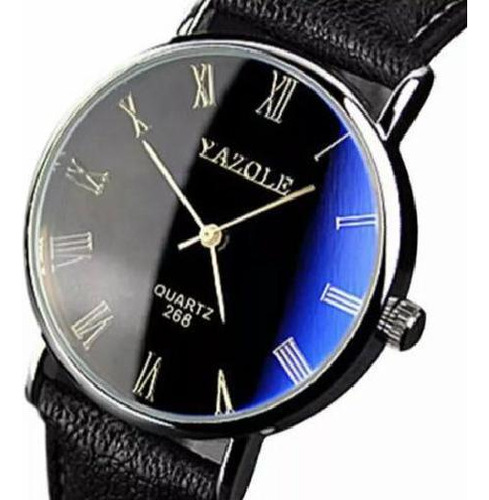 Relógio Masculino Yazole 268 Pulseira Preta Quartzo