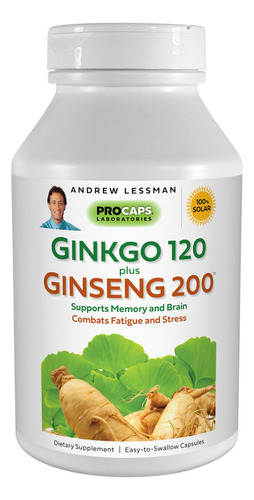 Andrew Lessman Ginkgo 120 Plus Ginseng 200-120 Capsulas  Me