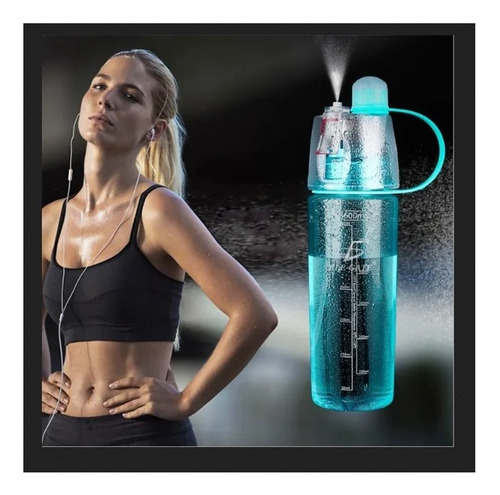 Imagen 2 de 8 de Botella De Agua Spray Atomizador Gym Fitness Deportivo Termo