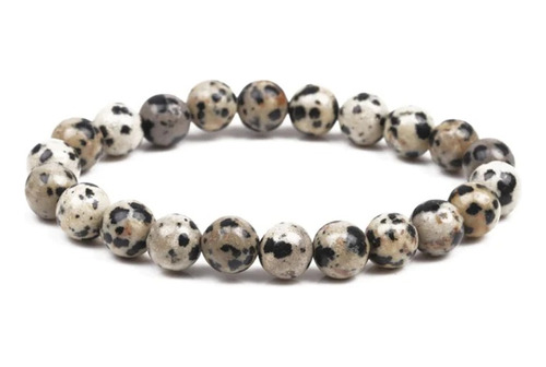 Linda Pulsera Unisex Piedra Jaspe Dalmata B884