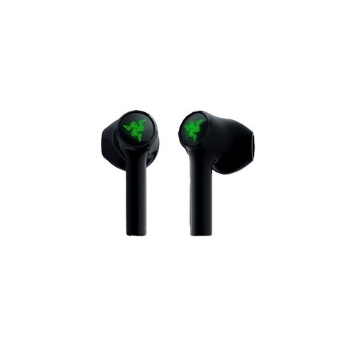 Imagen 1 de 3 de Auriculares in-ear gamer inalámbricos Razer Hammerhead True Wireless X negro con luz  verde LED