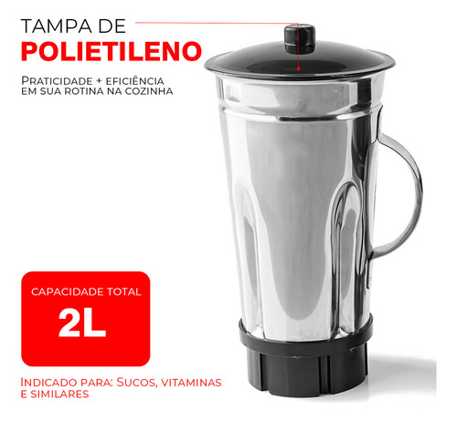 Liquidificador Industrial 2 Litros Baixa Rotação 127v