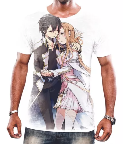 Camisa Camiseta Anime Sword Art Online Kirito Asuna 19 em Promoção na  Americanas