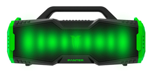 Parlante Portátil | Bluetooth Iluminación Rgb | Panter Pbb03 Color Negro Y Verde