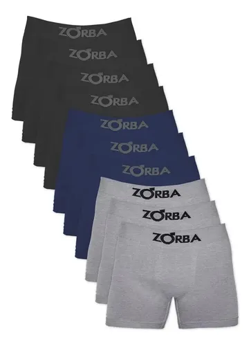 Kit com 10 Cuecas Boxer Zorba Algodão