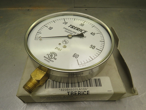Trerice 620b4502la100 Gauge 0-60psi 4.5 Face Sso