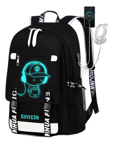 Mochila Luminosa Para Hombre Para Estudiantes De Secundaria