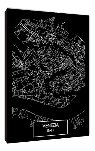 Cuadros Mapa Venecia Varios Modelos 20x29