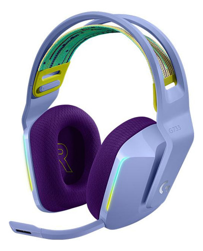 Headset Gamer Sem Fio Logitech G733 7.1 Dolby Surround Lilás