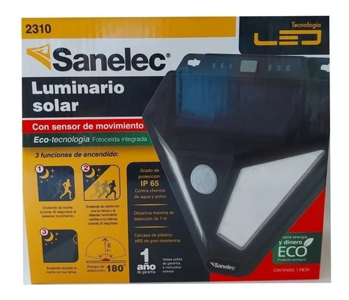 Luminario Led Solar Con Sensor De Movimiento  Oferta 