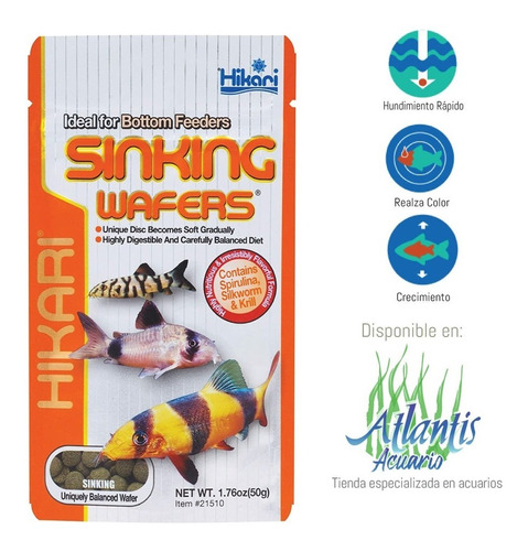 Alimento Premium Peces De Fondo Hikari Sinking Wafers 45 Gr