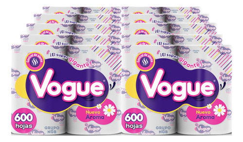 Papel Higiénico Vogue 40 Rollos De 600 Hojas C/u
