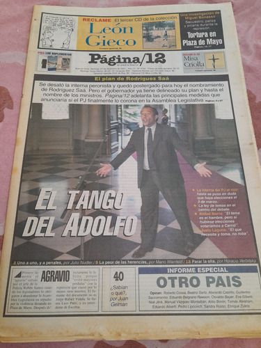 Diario Página 12 De La Rúa Crisis Plaza De Mayo 23 12 2001