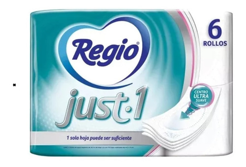 Papel Higiénico Regio Just -1 Hoja Simple De 6 u
