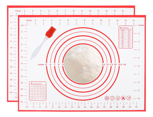 Paquete De 2 Tapetes De Silicona Para Reposteria, Antiadhere
