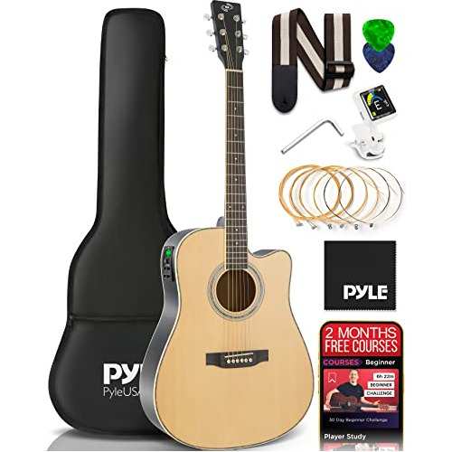 Kit De Guitarra Acústica Eléctrica Pyle, Escala 4/4