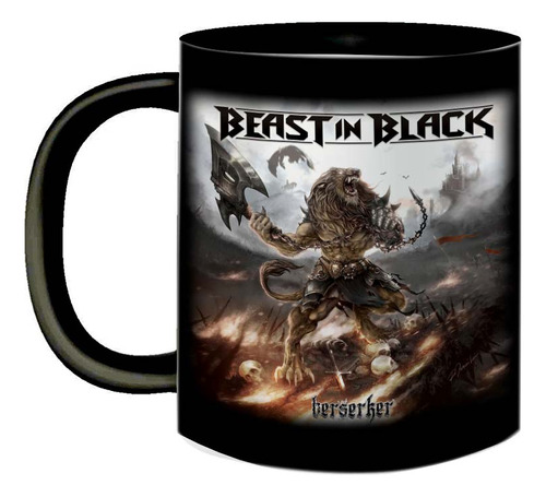 Caneca Porcelana Banda Beast In Black Capa Album Berserker