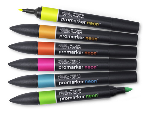 Caja Marcadores Winsor & Newton Promarker X6 Tonos Neon