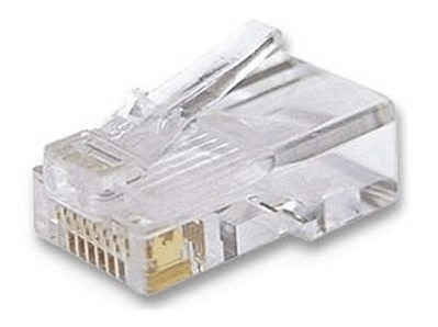 Imagen 2 de 8 de Pack 100 Fichas Rj45 + 100 Capuchones Cable Utp Red Cat 5e