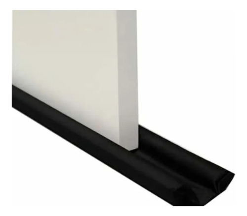 Protetor De Porta Rolinho Pivotante Sob Medida 1.70cm Preto Preto Liso