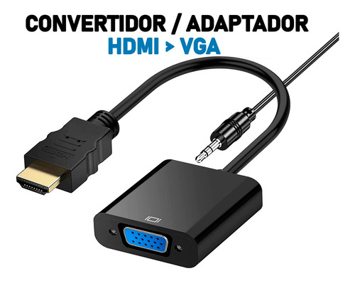 Adaptador Convertidor Hdmi A Vga 1080p Cable