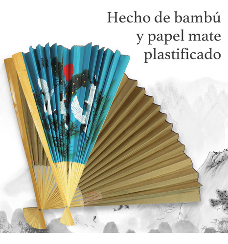 Abanico De Papel Madera Chino Gigante Decoracion Ap-557 Ic*