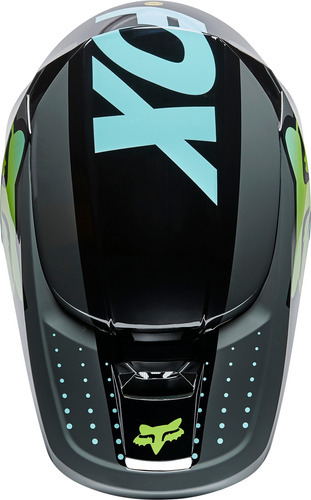 Imagen 2 de 4 de Casco Motocross Fox Niño - Yth V1 Trice #26782 Color Teal Tamaño Del Casco S