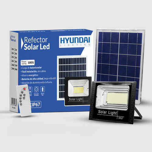 Foco Reflector Solar Interior Y Exterior 200w/p8-200 Carcasa Negro Luz Blanco Frío