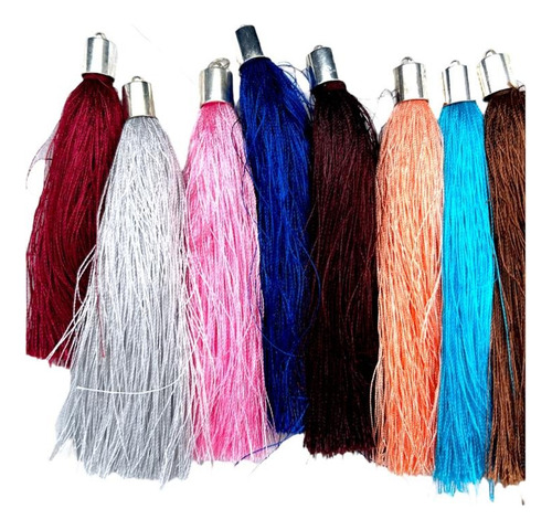 Paquete De 20pz De Borlas De Seda, Pompones Combinados 11 Cm