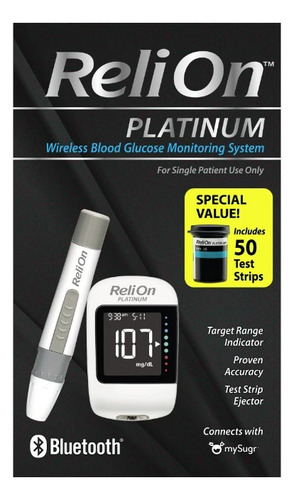 Reli On Medidor De Glucosa En Sangre Platinum Bluetooth / J