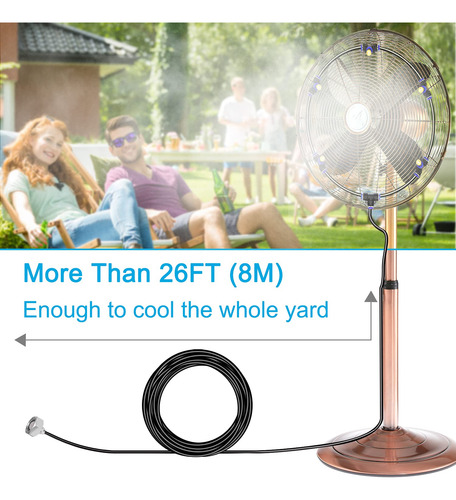 Kit De Nebulización Ventilador Mejorado Ajustable 26ft...