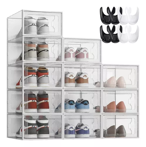 Zapatero Organizador Apilable De Plastico Para Closet 12 Cajas De Zapatos  Pares