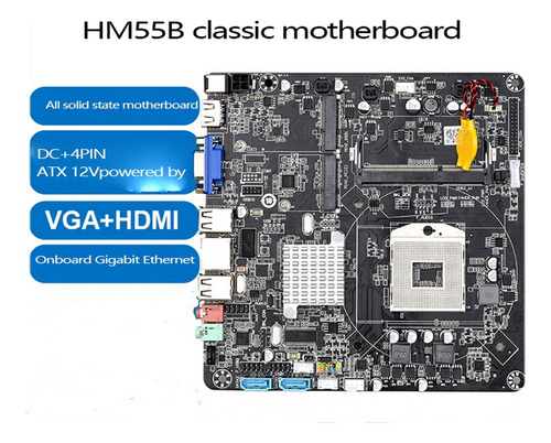 Placa-mãe Do Pc De Mesa Hm55b Pga988 Placa-mãe Ddr3 Ii Itx