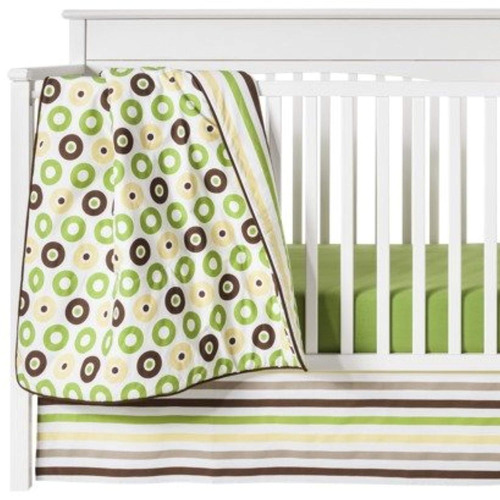 Bacati Mod Dots Stripes Green Choco 10 Pc Crib Set Mercado Libre