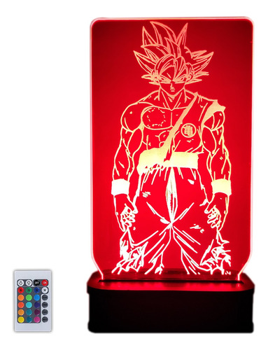 Lámpara Acrilico Led Multicolor Goku Dragon Ball Dbz Rgb