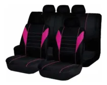 Comprar Funda Cubre Asientos Auto Camioneta Negro\u002Frosado Tela