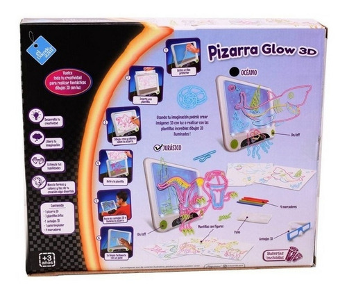 Pizarra Magica Glow 3d Jurasico Con Luz Nuevo Ln3 6882