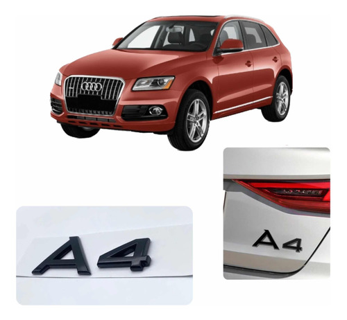 Emblema Audi Sigla A4 Black Piano Aplique Tampa Porta Malas