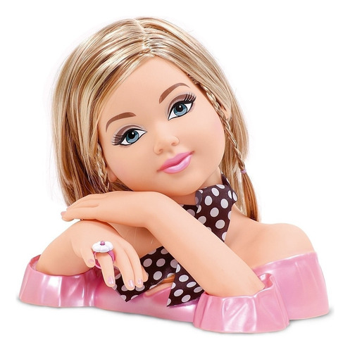 Boneca Busto Charmosa Rainbow Unicórnio Loira - Cotiplás