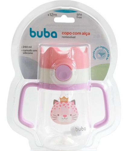 Copo Com Alça Removível E Canudo De Silicone Leão Buba