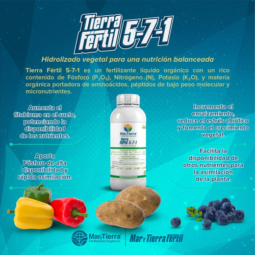 Fertilizante Orgánico De Pescado Floración Tf 5-7-1 1 L