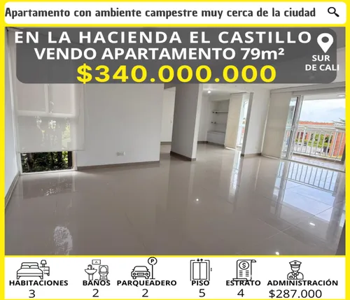 Vendo Apartamento 79m2 En El Castillo