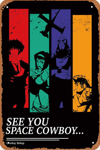 Póster De Metal Vintage De Anime Y Manga De Cowboy Bebop, Le