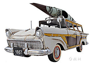 1957 Ford Country Squire Station Wagon Woody Metal Model Oah