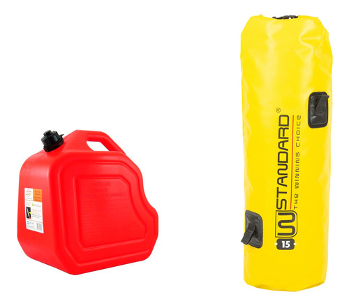 Kit Bolso Amarillo / Negro 15l + Bidon Rojo 10l