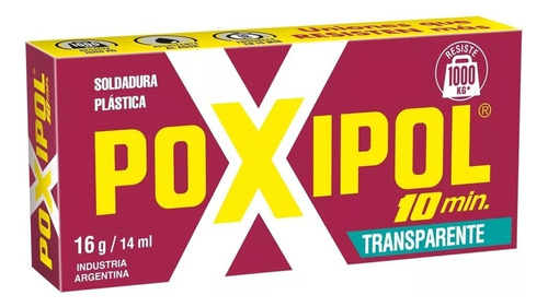 Pack X10  Poxipol  Trasparente 10min 16g