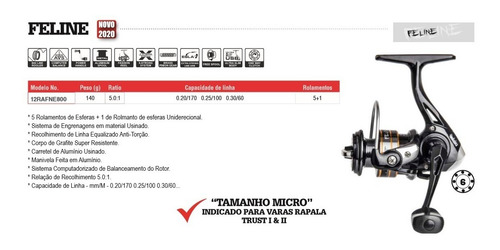 Micromolinete Rapala Feline 800, 6 rodamientos